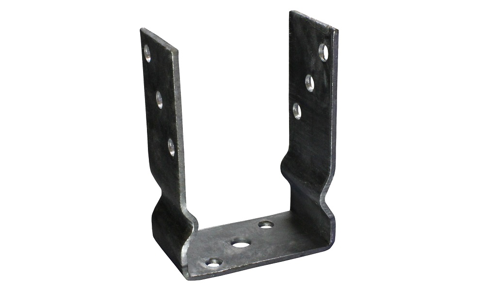 Pfosten-U-Träger mit Sicke, für 100 mm Pfosten, Feuerverzinkt, zum Aufdübeln