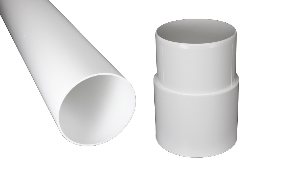 Regenfallrohr, Weiß, PVC, DN 75, 1 m Länge inkl. Steckmuffe Weiß