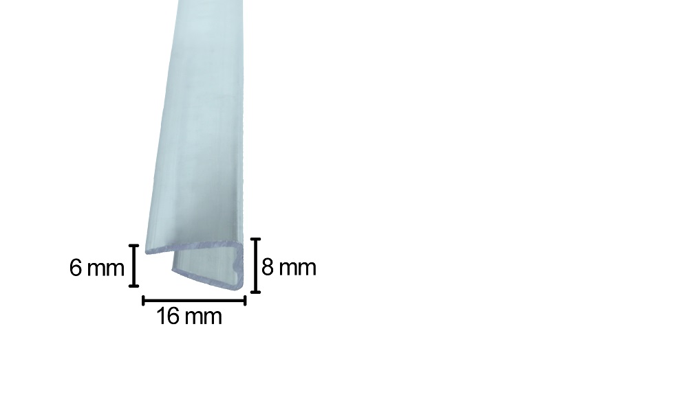 Abschlußprofil aus Polycarbonat, Klar 6 mm