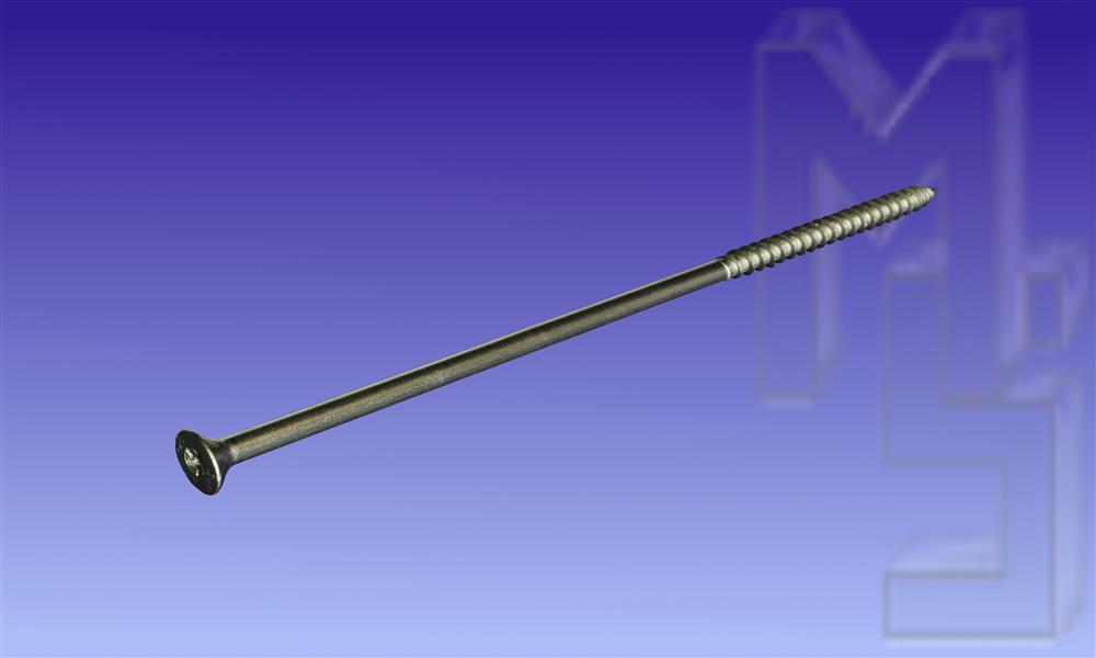 Sparrenschraube, 8x220 mm, V2A Holzbauschraube, mit verstärktem Kopf, Teilgewinde, TX40