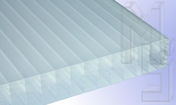 32 mm Exolon® IQ Relax Stegplatte, Opal-Weiß, Struktur 7-fach + XX (aus Makrolon®-Rohmasse)