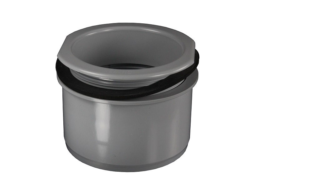 Schraubstutzen, Grau, PVC, DN 75