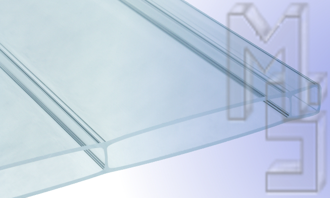 16 mm HIGHLUX® Acrylglas-Stegplatte 96 mm Stegabst., Glasklar, Struktur 2-fach, (Plexiglas-Rohmasse)