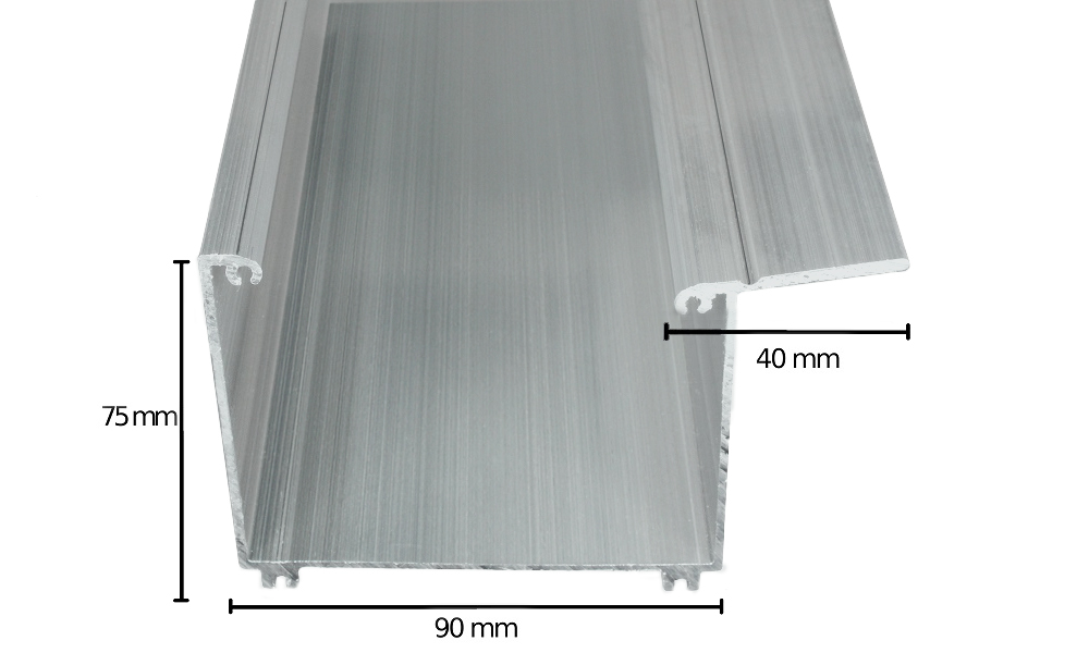 Kastenrinne / Regenrinne, Pressblank, aus Aluminium, 90/75