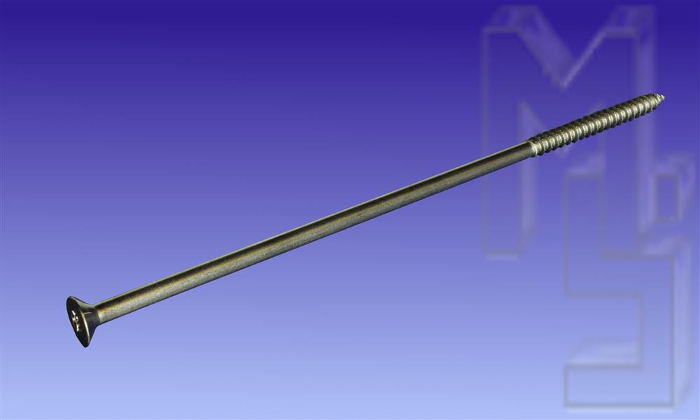 Sparrenschraube, 8x260 mm, V2A Holzbauschraube, mit verstärktem Kopf, Teilgewinde, TX40