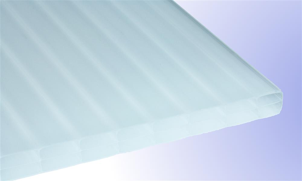 16 mm Stegplatte aus Polycarbonat, Opal-Weiß, Struktur 3-fach