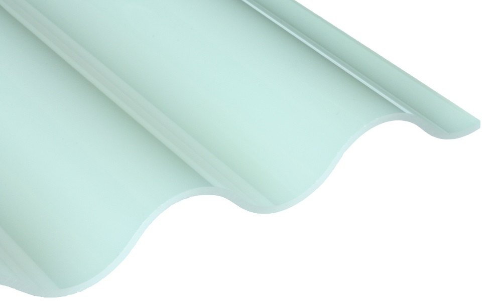 Acryl Wellplatte, Opal-Weiß SUNSTOP Glatt 3 mm, 76/18 Sinus