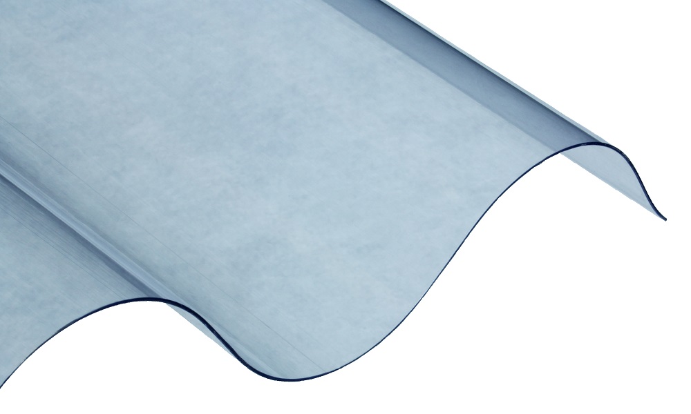PVC Wellplatte, Glasklar Glatt 1,0 mm, 177/51 Sinus P5