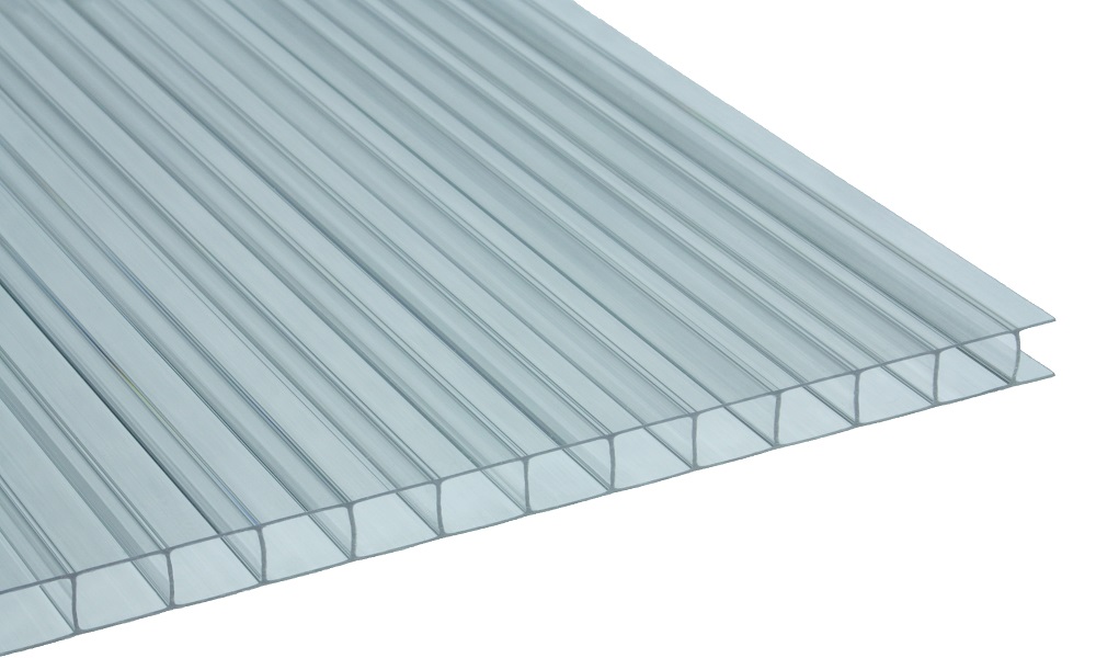 8 mm Stegplatte aus Polycarbonat, Glasklar, Struktur 2-fach