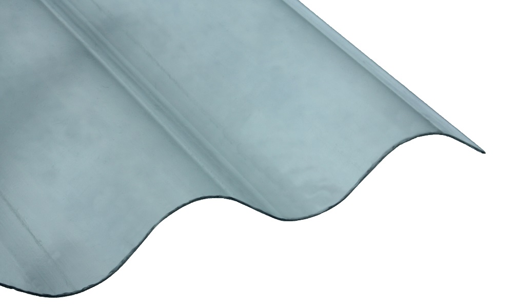 PVC Wellplatte, Glasklar Glatt 1,0 mm, 76/18 Sinus
