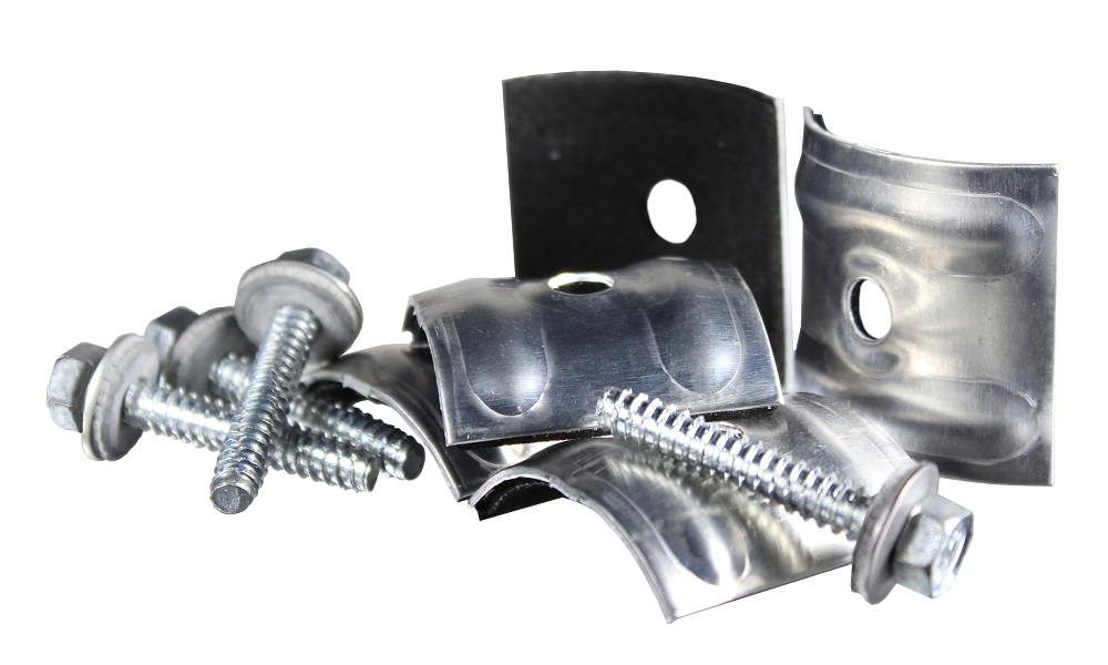 50 Stück VA Schrauben 6,3 x 38 für Metall-UK + Kalotten aus Alu Sinus 76/18