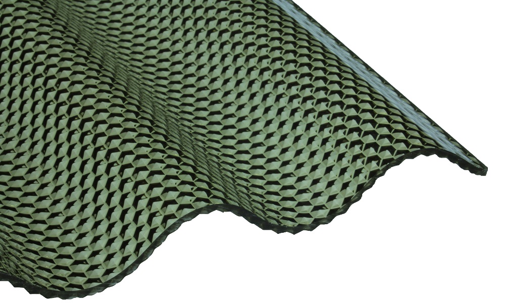 Acryl Wellplatte, Braun-Bronze Wabe 3 mm, 76/18 Sinus