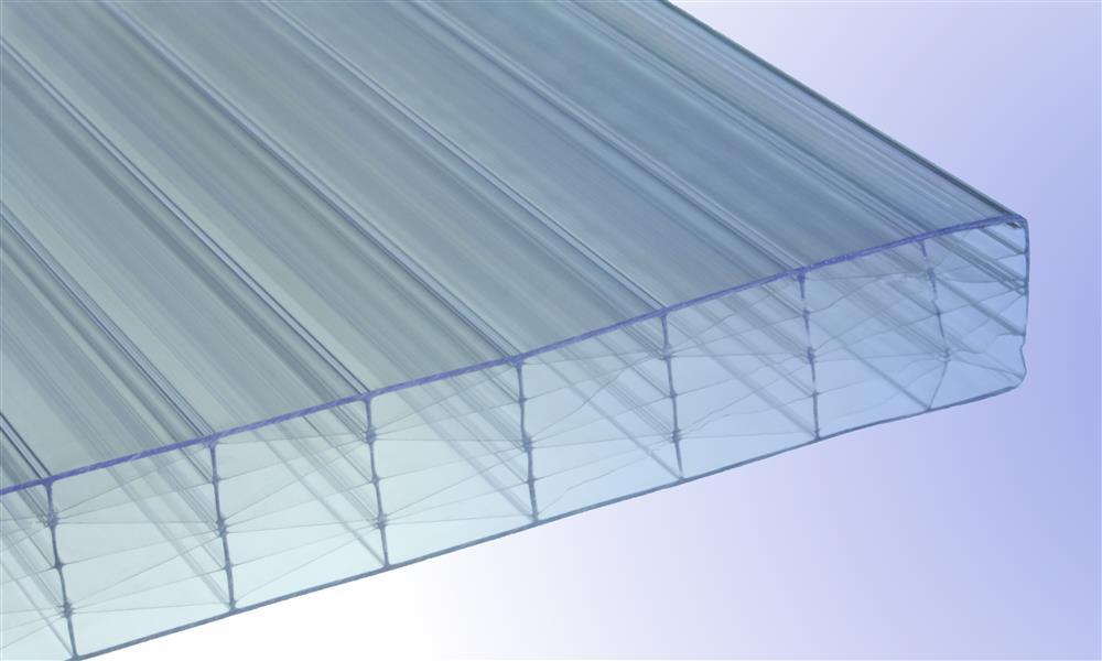 25 mm Stegplatte aus Polycarbonat, Glasklar, Struktur 7-fach + XX