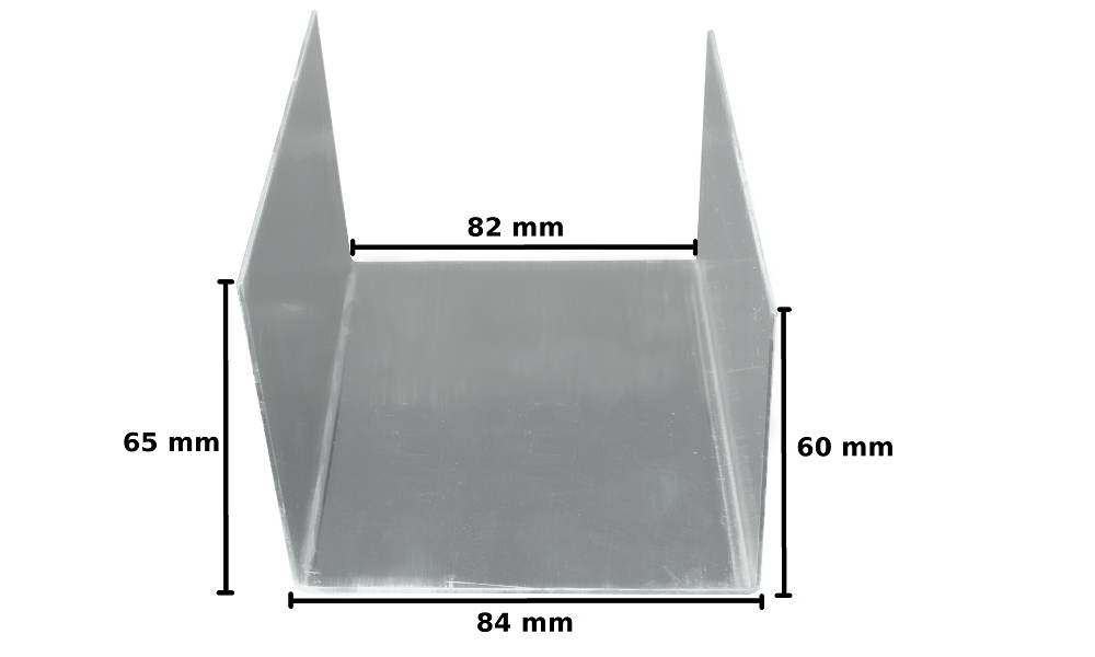 Innenliegender Kastenrinnen-Verbinder, Pressblank, aus Aluminium, 80/120