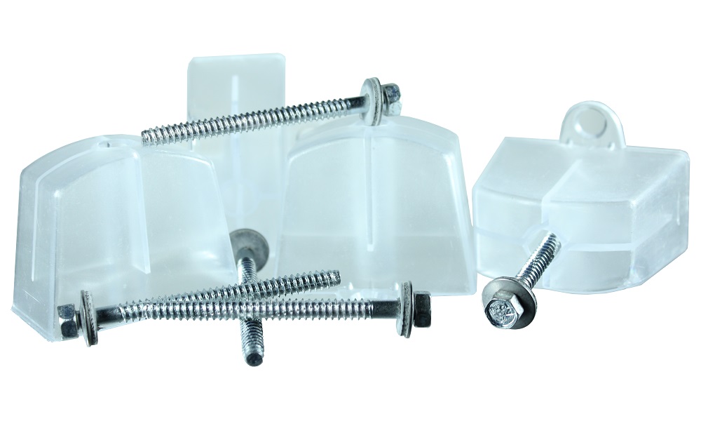 50 Stück Edelstahlschrauben 6,3 x 75 für Metall-UK plus Abstandhalter Kunststoff Sinus 177/51