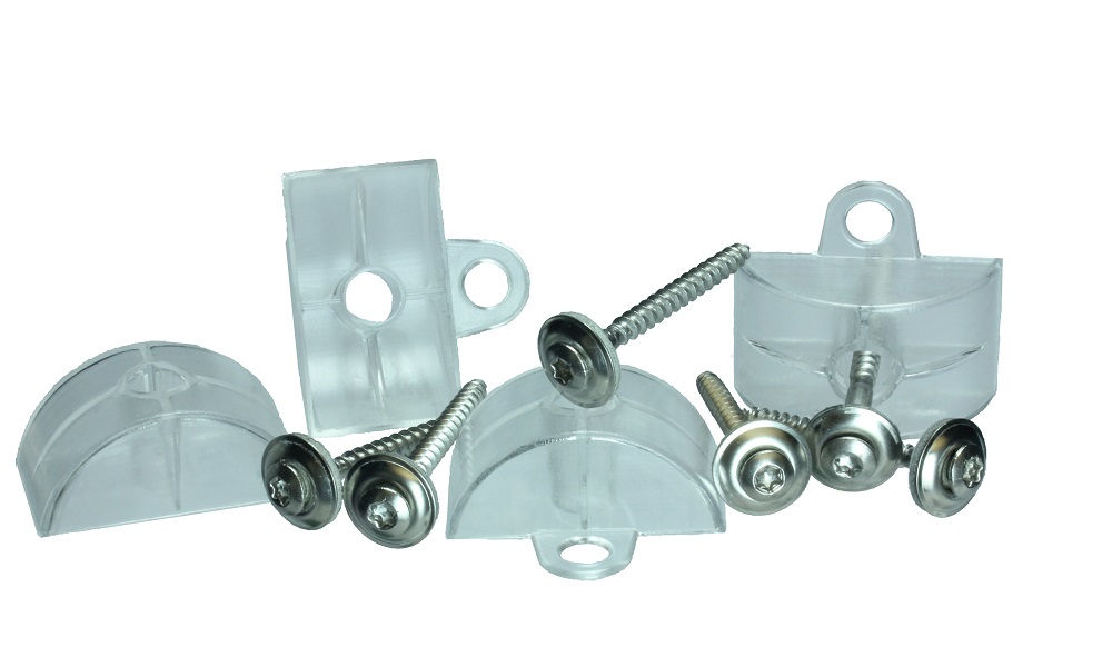 50 Stück VA Spenglerschrauben 4,5 x 45 für Holz-UK plus Abstandhalter Kunststoff Sinus 76/18