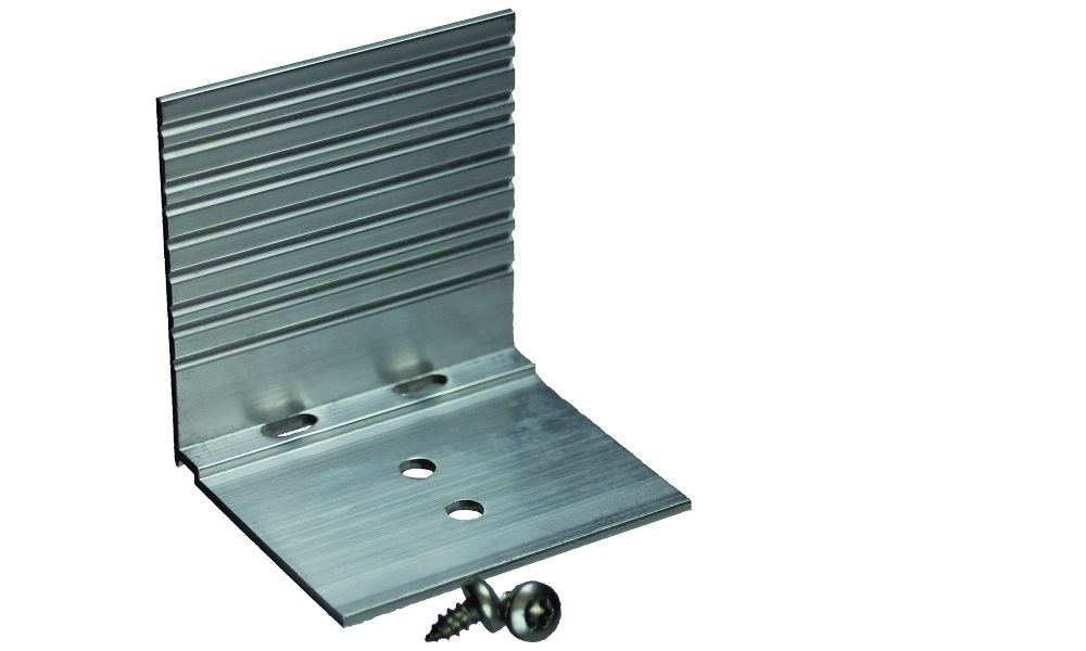 Haltewinkel Pressblank m. Sollbruchst., Alu, Hö. 66 x Br. 64 x Ti. 55 x St. 2 mm inkl 2 VA-Schrauben