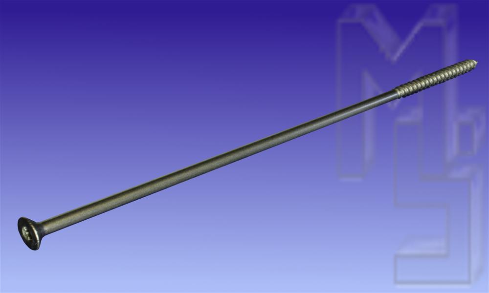 Sparrenschraube, 8x300 mm, V2A Holzbauschraube, mit verstärktem Kopf, Teilgewinde, TX40