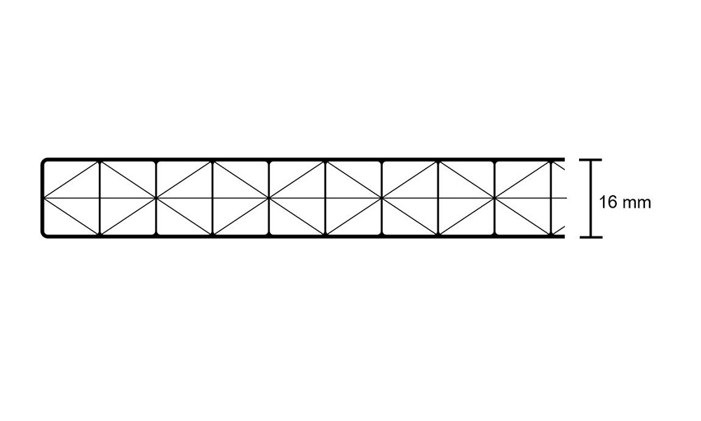 16 mm Exolon® IQ Relax Stegplatte, Opal-Weiß, 3-fach + X (aus Makrolon®-Rohmasse)