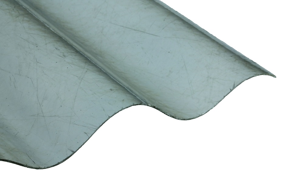 Polyester Wellbahn, Natur 1,0 mm, 76/18 Sinus