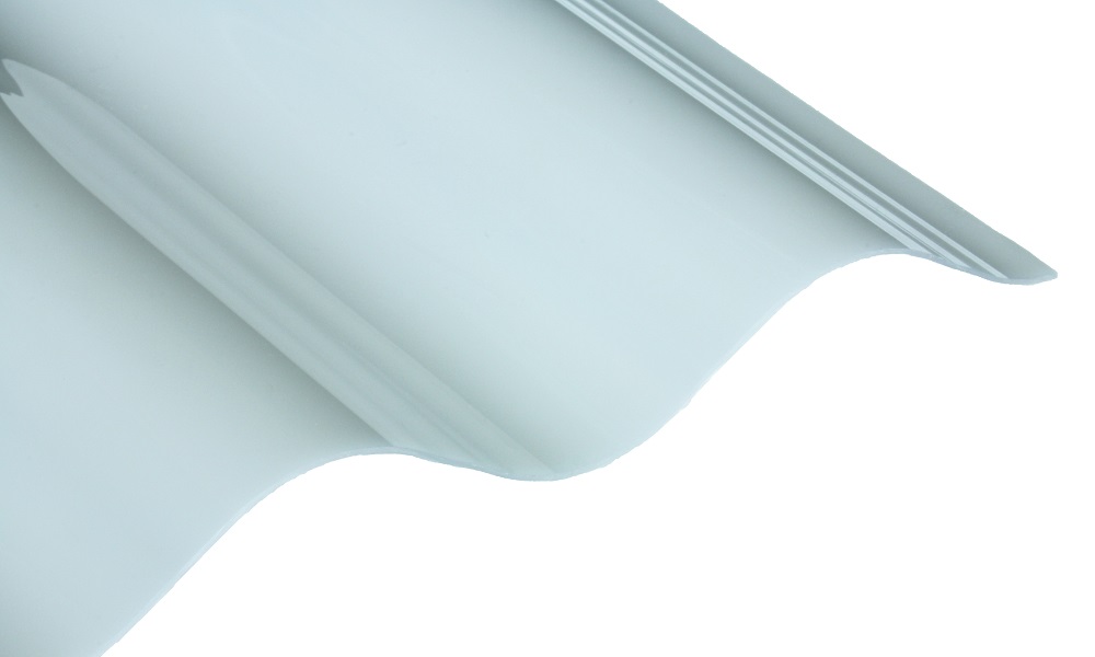 Polycarbonat Wellplatte, Opal-Weiß Glatt, 76/18 Sinus