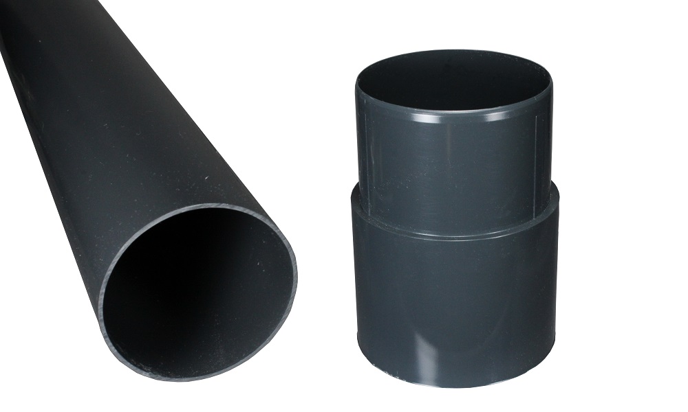 Regenfallrohr, Anthrazit, PVC, DN 75, 1 m Länge inkl. Steckmuffe Anthrazit