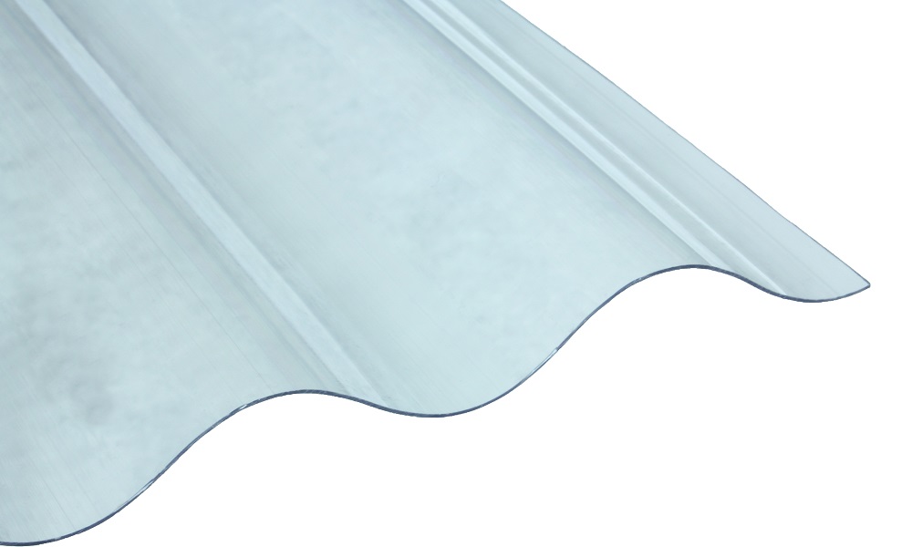 !!!Sonderaktion!!! Polycarbonat Wellplatte, Glasklar Glatt 0,8 mm, 76/18 Sinus