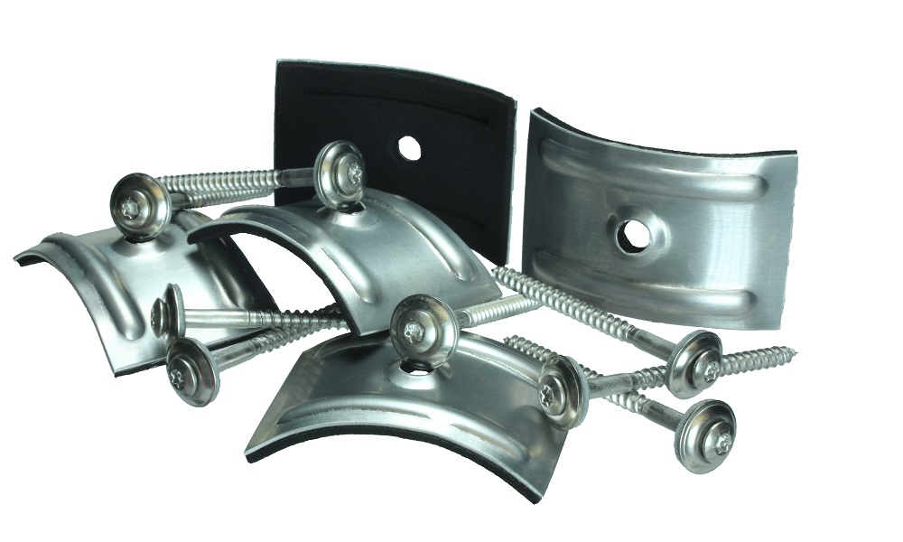 50 Stück VA Spenglerschrauben 4,5 x 100 für Holz-UK plus Kalotten aus Aluminium Sinus 177/51