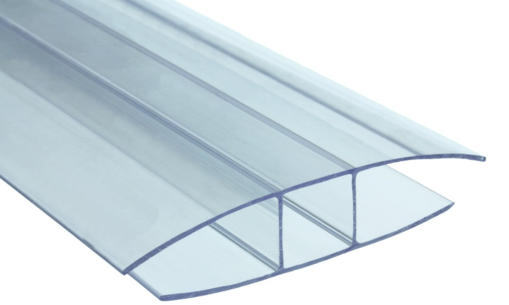 H Profil aus Polycarbonat, Klar 16 mm