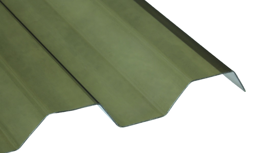 Polycarbonat Wellplatte, Braun-Bronze Glatt 0,8 mm, 76/18 Trapez