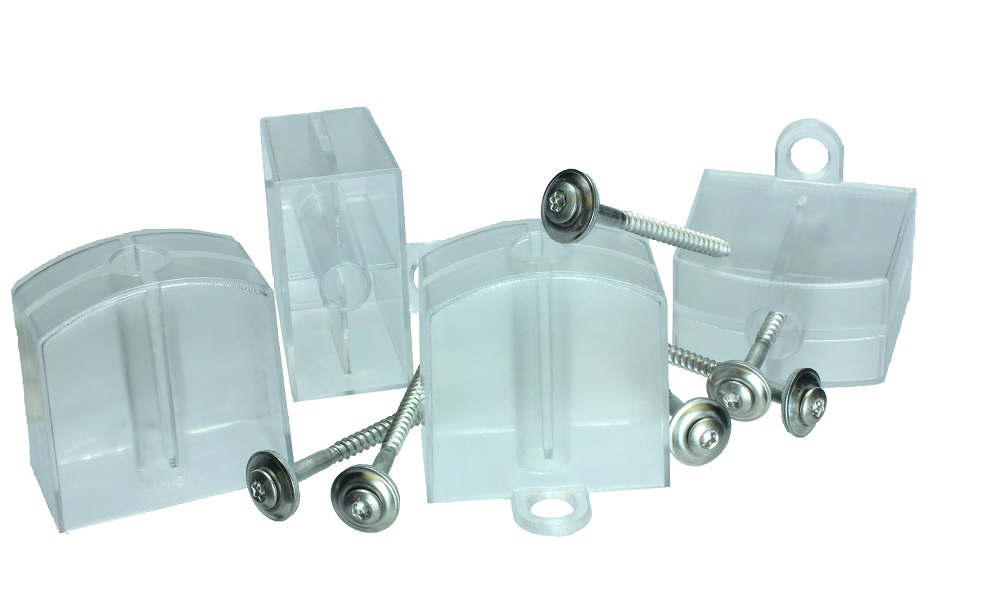 50 Stück VA Spenglerschrauben 4,5 x 100 für Holz-UK plus Abstandhalter Kunststoff Sinus 177/51