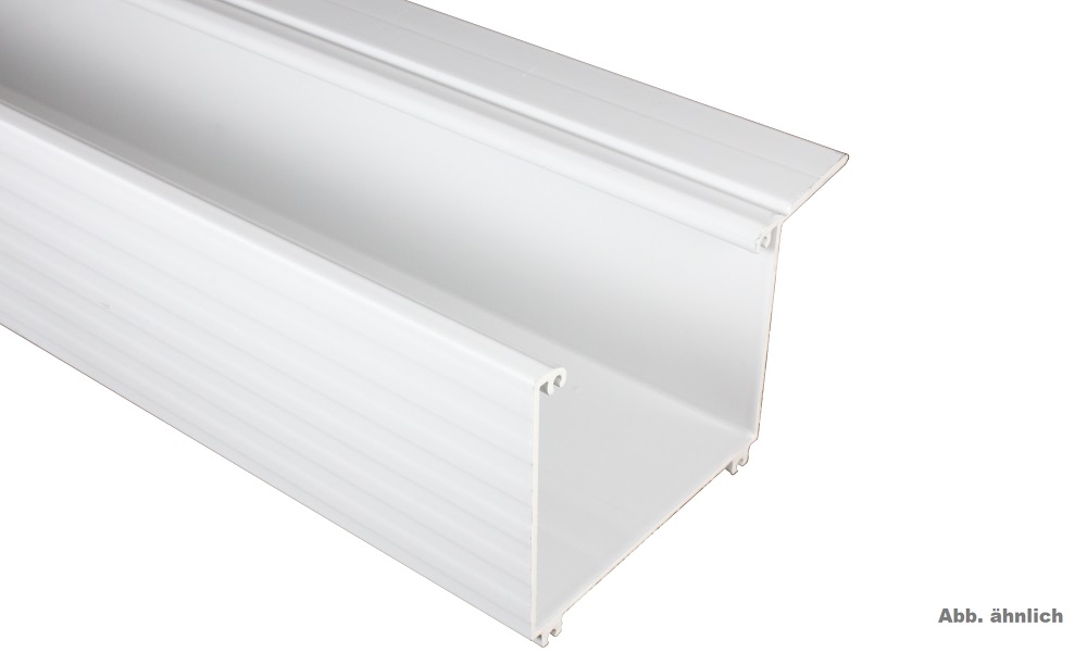 Kastenrinne / Regenrinne, Weiß, aus Aluminium, 90/75