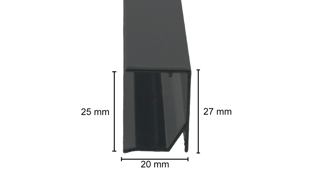 25 mm Anthrazit Alu Abschlußprofil universal