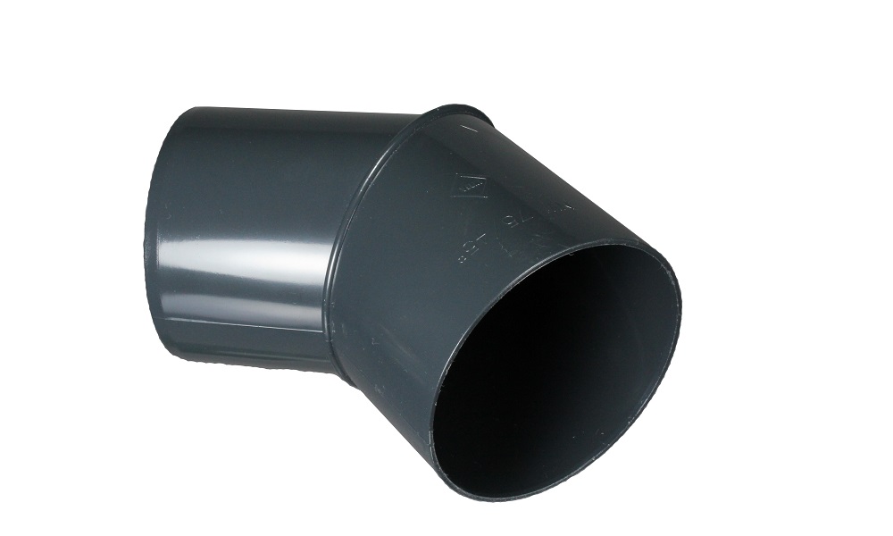 Rohrbogen, Anthrazit, PVC, DN 75, 45°