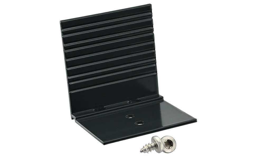 Haltewinkel Anthrazit mit Sollbruchst., Alu, Hö. 66 x Br. 64 x Ti. 55 x St. 2 mm inkl 2 VA-Schrauben