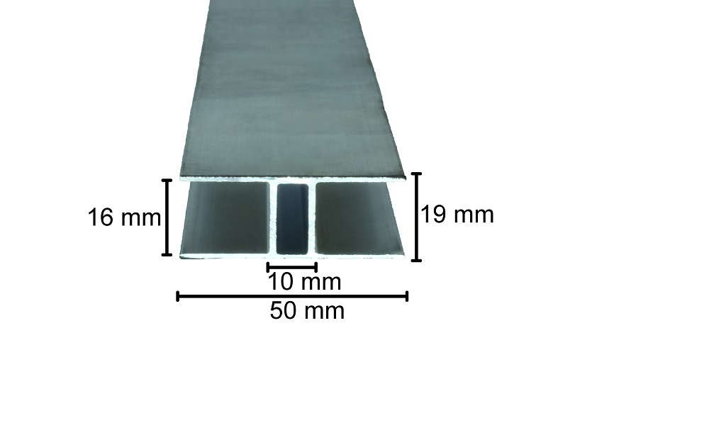 H Profil für 16 mm Pressblank, Alu