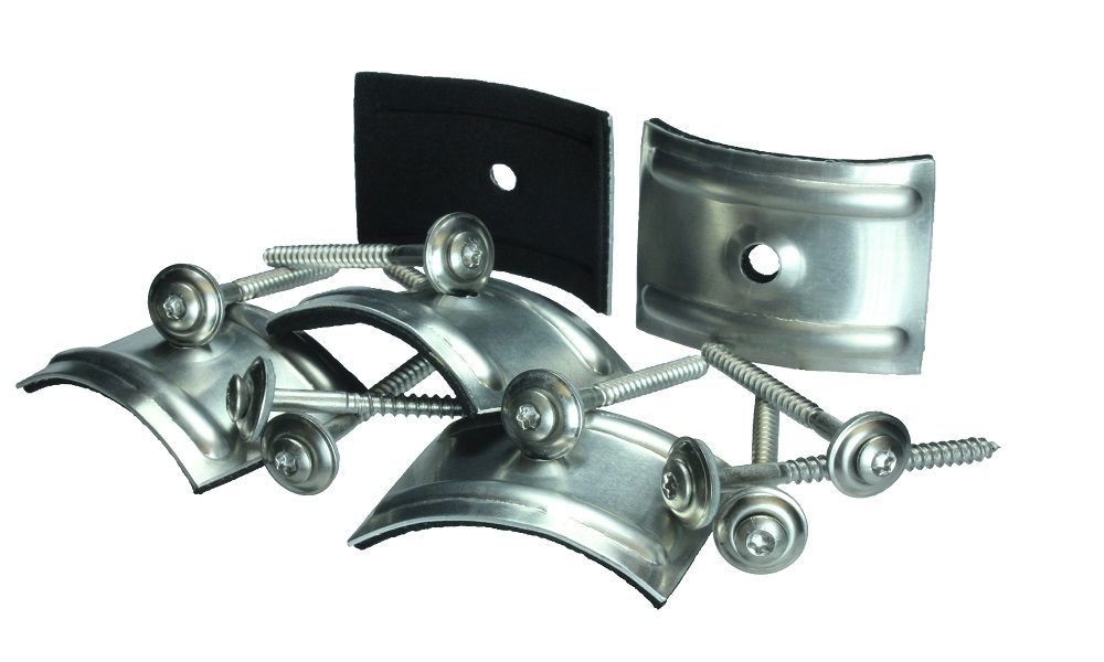 50 Stück VA Spenglerschrauben 4,5 x 65 für Holz-UK plus Kalotten aus Aluminium Sinus 130/30