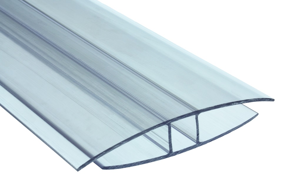 H Profil aus Polycarbonat, Klar 8 und 10 mm