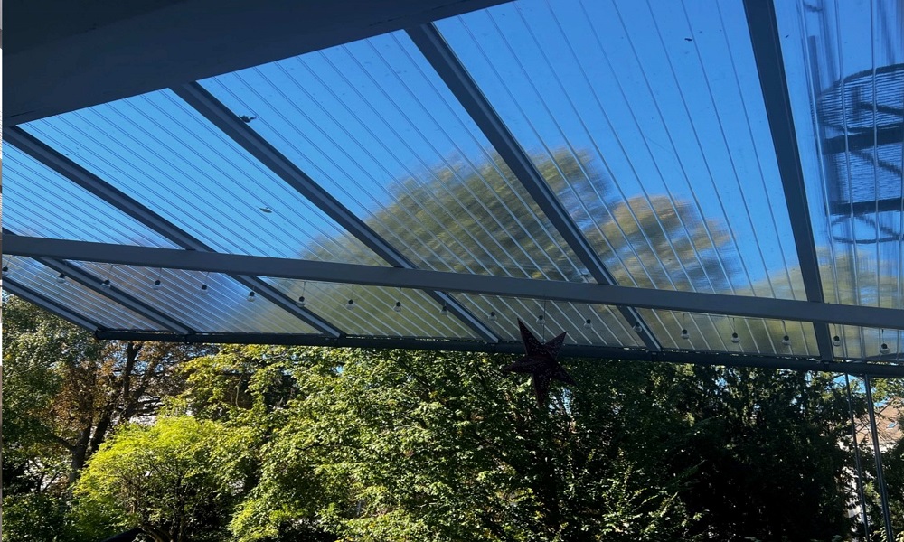 16 mm HIGHLUX® Acrylglas-Stegpl. 96 mm Stegabst., Glas-Klar, 2-fach, (Plexiglas-Rohm.)
