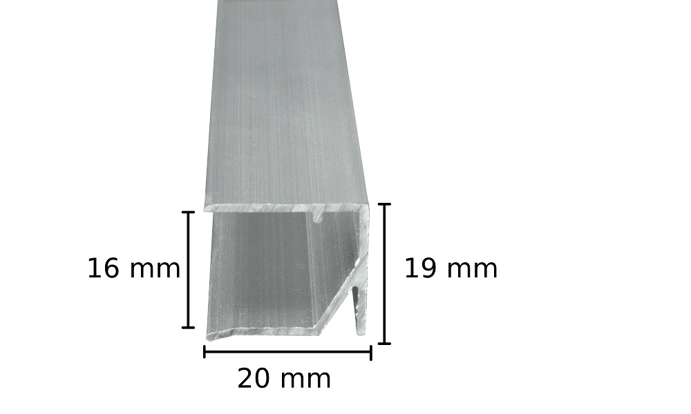 16 mm Pressblank Alu Abschlußprofil universal
