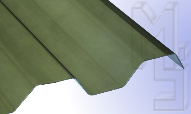 Polycarbonat Wellplatte, Braun-Bronze Glatt, 76/18 Trapez