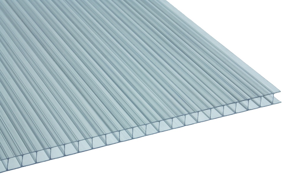 6 mm Stegplatte aus Polycarbonat, Glasklar, Struktur 2-fach