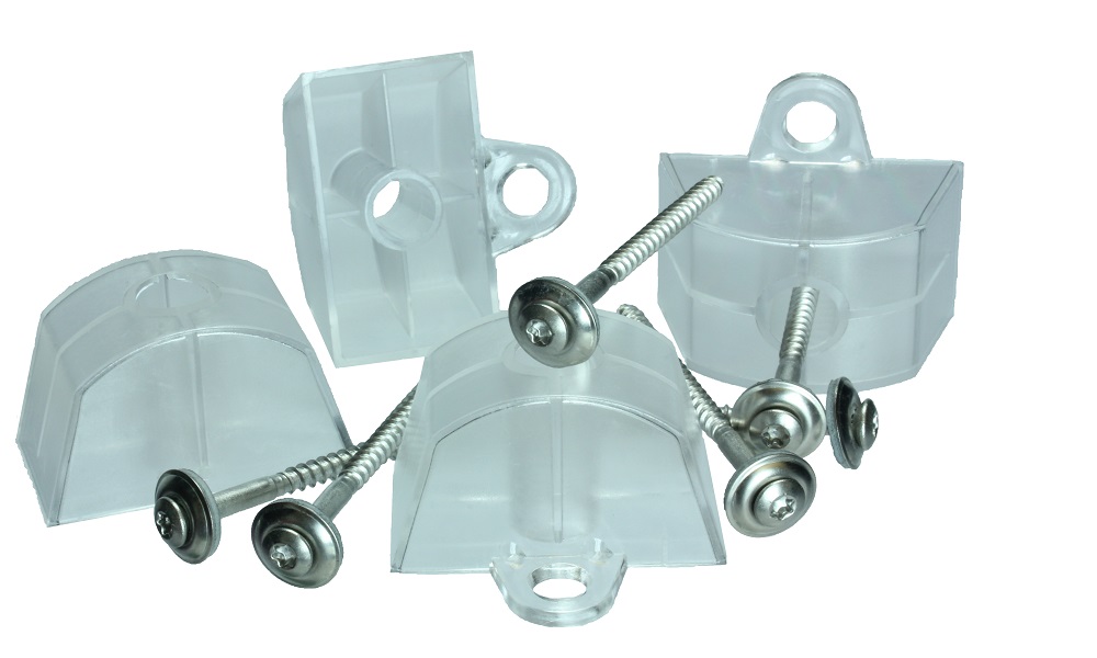 50 Stück VA Spenglerschrauben 4,5 x 65 für Holz-UK plus Abstandhalter Kunststoff Sinus 130/30