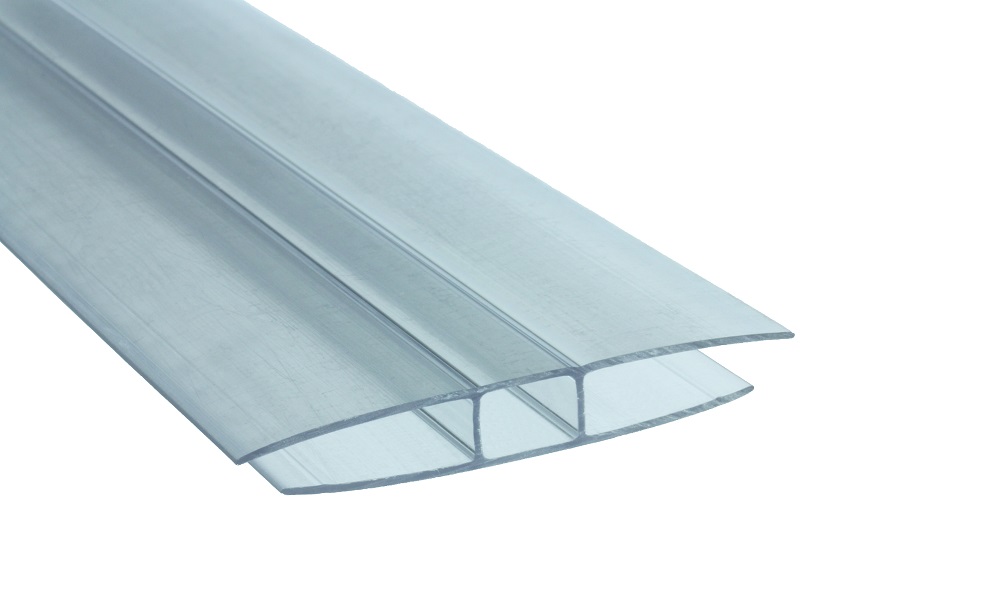 H Profil aus Polycarbonat, Klar 4/4,5 und 6 mm