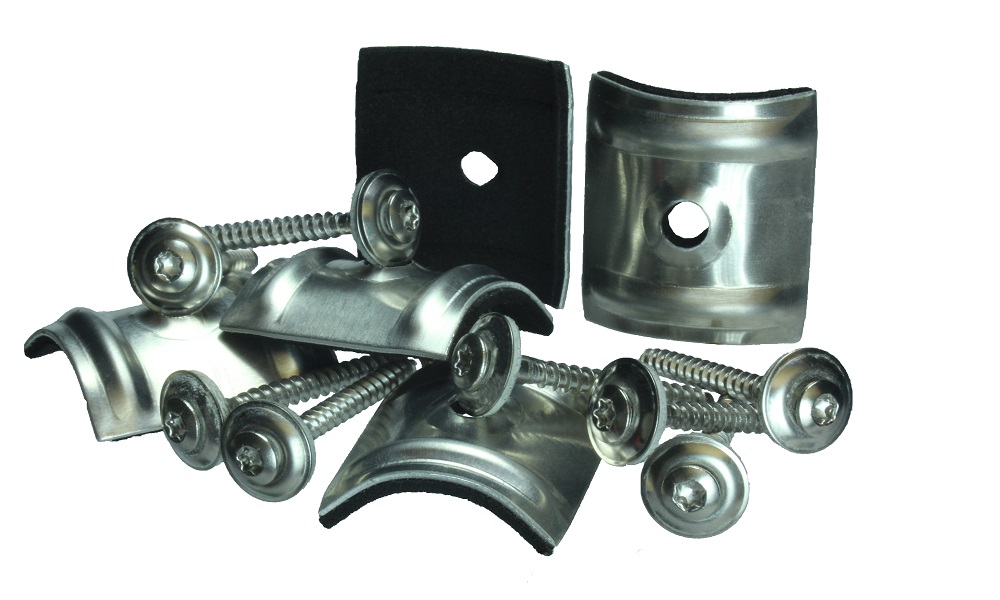 50 Stück VA Spenglerschrauben 4,5 x 55 für Holz-UK plus Kalotten aus Aluminium Sinus 76/18