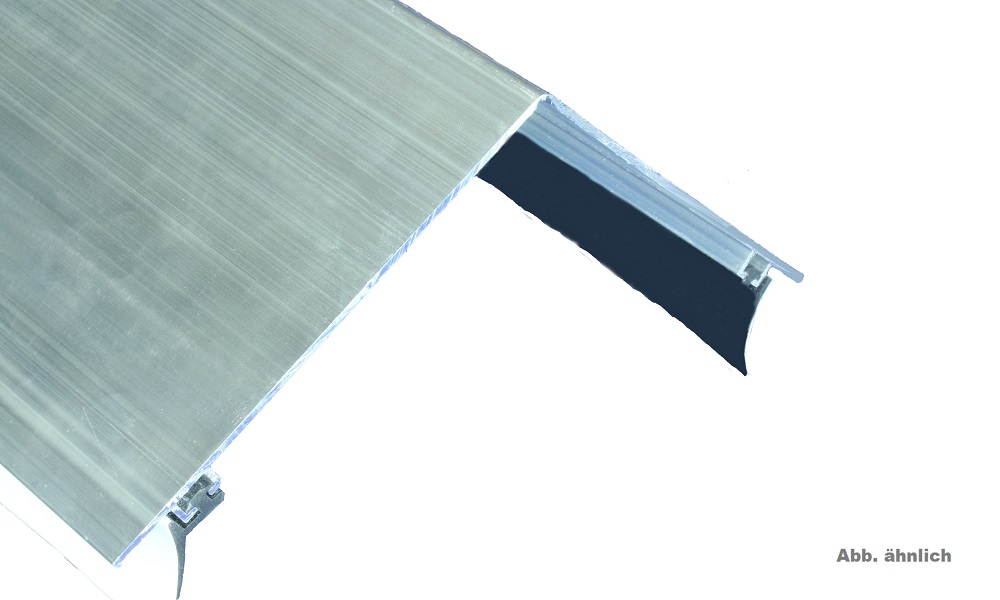 Firstprofil Pressblank, Alu, mit zwei Dichtlippen, Schenkellänge ca. 125 mm