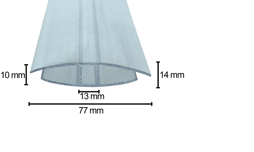 H Profil aus Polycarbonat, Klar 8 und 10 mm