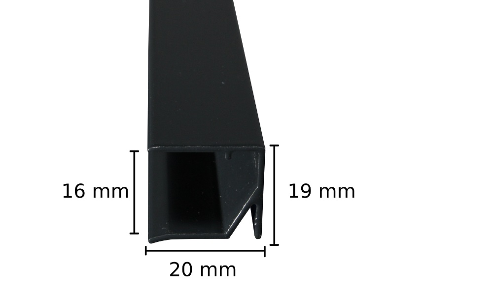 16 mm Anthrazit Alu Abschlußprofil universal