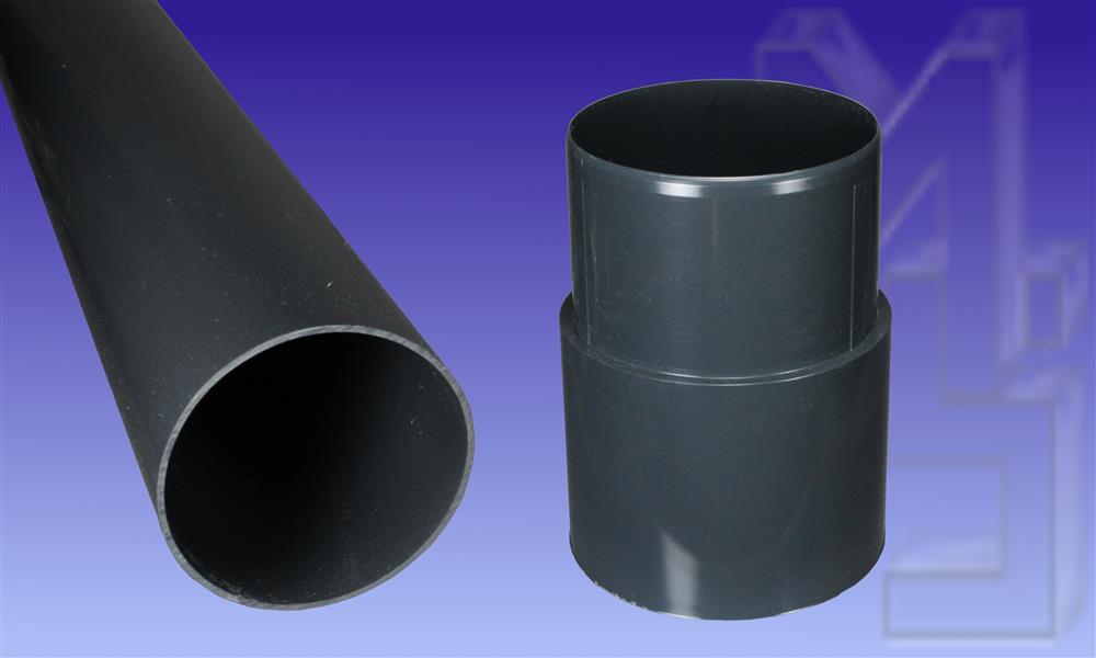 Regenfallrohr, Anthrazit, PVC, DN 75, 1 m Länge inkl. Steckmuffe Anthrazit