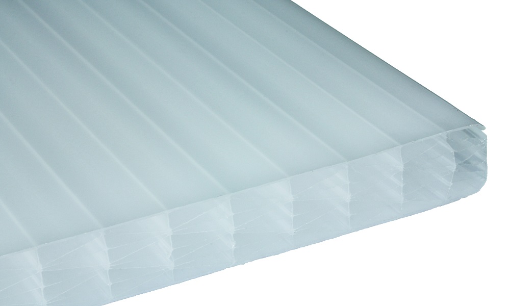 25 mm Exolon® IQ Relax Stegplatte, Opal-Weiß, Struktur 7-fach + XX (aus Makrolon®-Rohmasse)